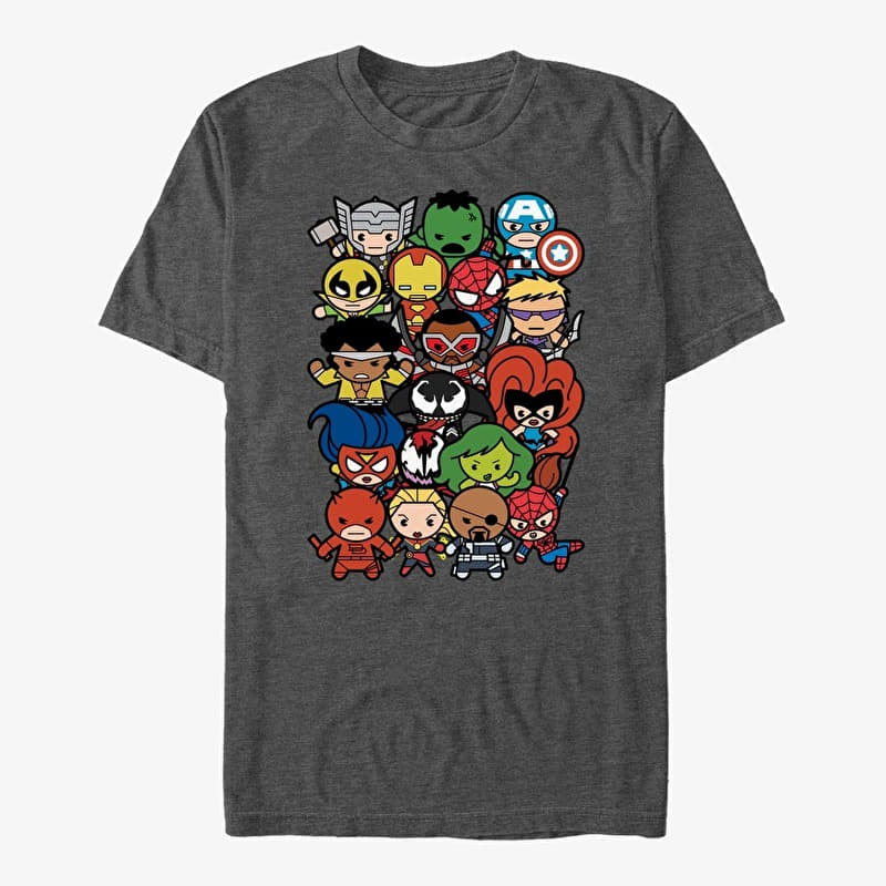 T-shirt Merch Marvel Avengers Classic - Pile Up Unisex T-Shirt Dark Heather Grey
