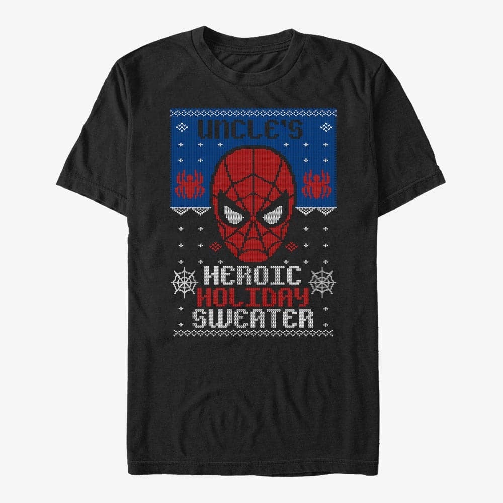 T-Shirts Merch Marvel Avengers Classic - Holiday Sweater Uncle Unisex T-Shirt Black