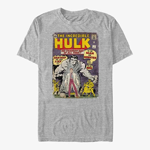 T-shirt Merch Marvel Avengers Classic - Hulk ComicCover Unisex T-Shirt Heather Grey