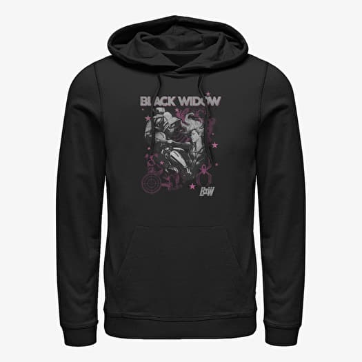 Sweatshirt Merch Marvel Black Widow - BW Poster Unisex Hoodie Black