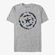 Merch Marvel Avengers Classic - Captain Floral Unisex T-Shirt Heather Grey