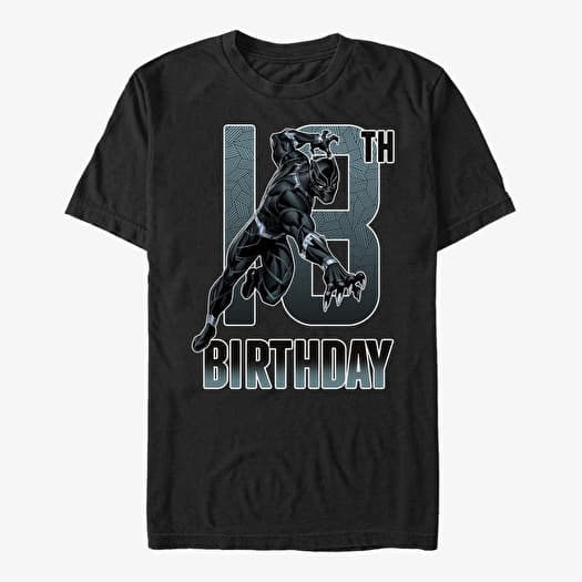 Marškinėliai Merch Marvel Avengers Classic - Black Panther 18th Bday Unisex T-Shirt Black