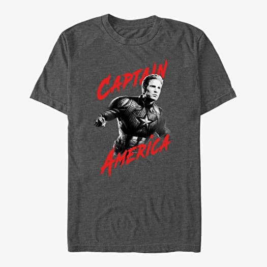 T-shirt Merch Marvel Avengers: Endgame - High Contrast America Unisex T-Shirt Dark Heather Grey