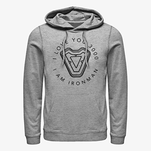 Mikina Merch Marvel Avengers: Endgame - Ironmans Heart Unisex Hoodie Heather Grey