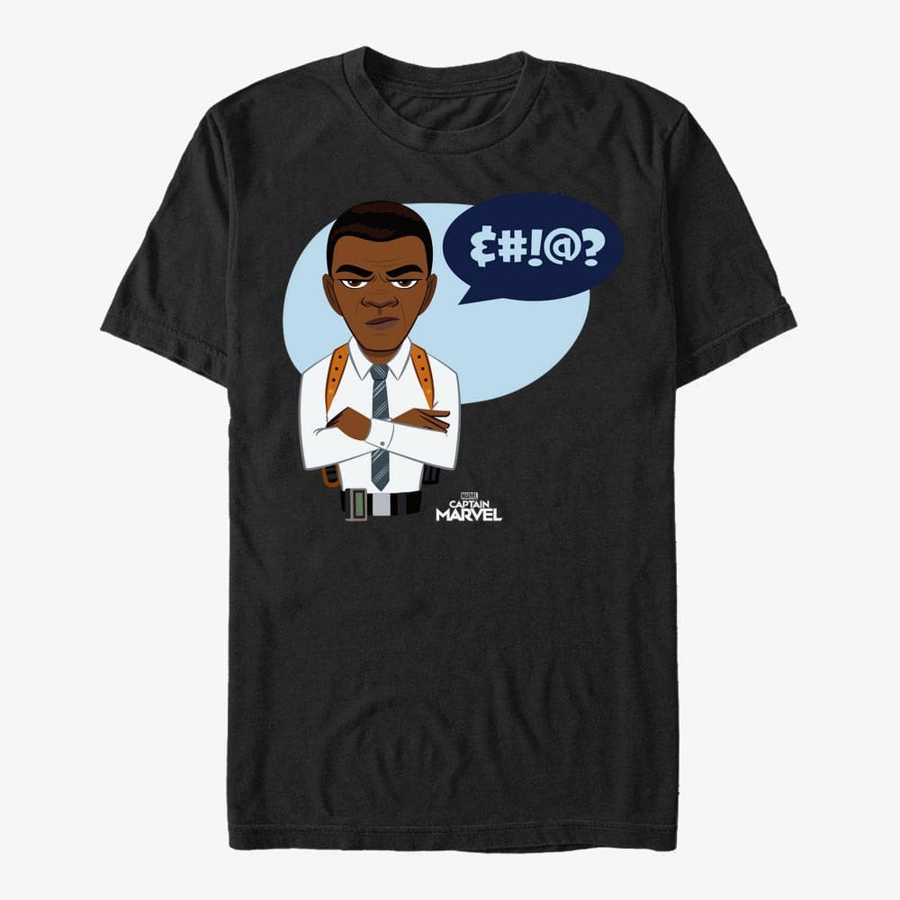 Trička Merch Captain Marvel: Movie - Say What Unisex T-Shirt Black