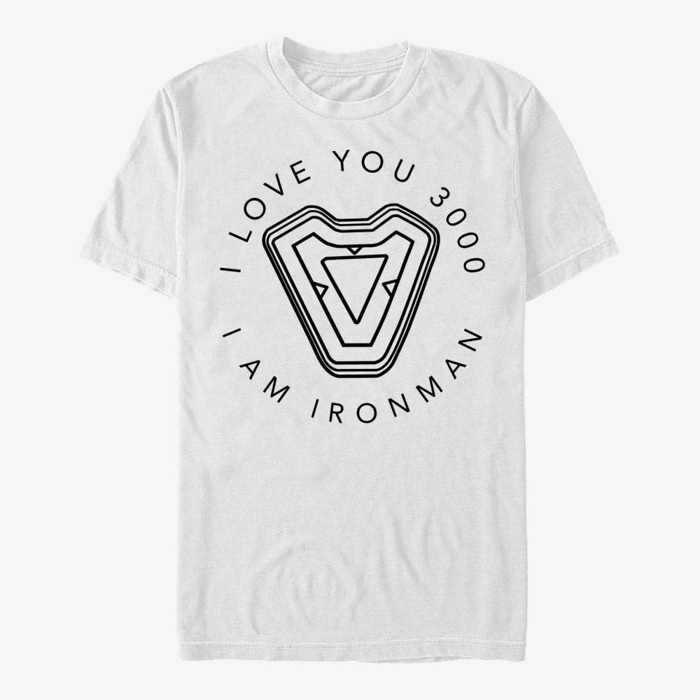 Trička Merch Marvel Avengers: Endgame - Ironmans Heart Unisex T-Shirt White