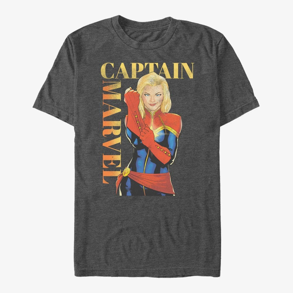 Trička Merch Marvel Avengers Classic - Cap Marv Unisex T-Shirt Dark Heather Grey