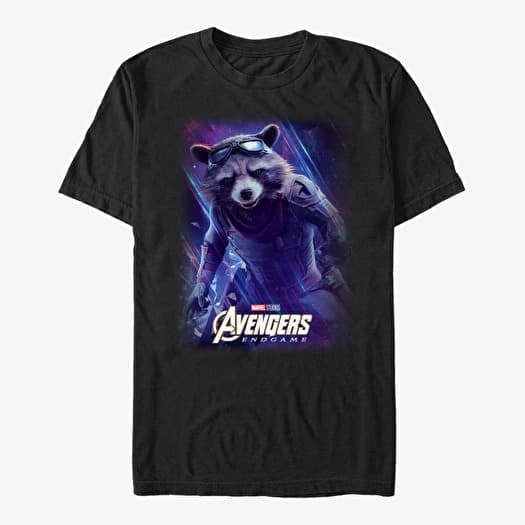 T-shirt Merch Marvel Avengers: Endgame - Space Raccon Unisex T-Shirt Black