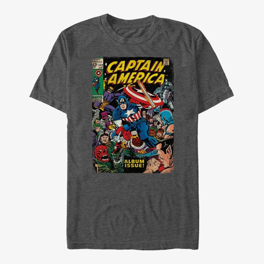 Magliette Merch Marvel Avengers Classic - Captain Front Cover Unisex T-Shirt Dark Heather Grey