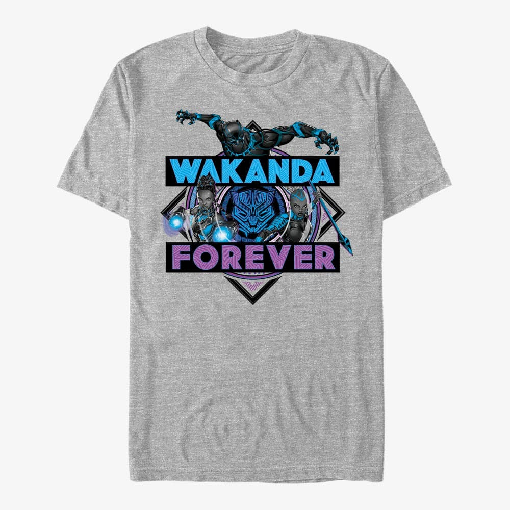 T-Shirts Merch Marvel Avengers Classic - Wakanda Crosshatch Unisex T-Shirt Heather Grey