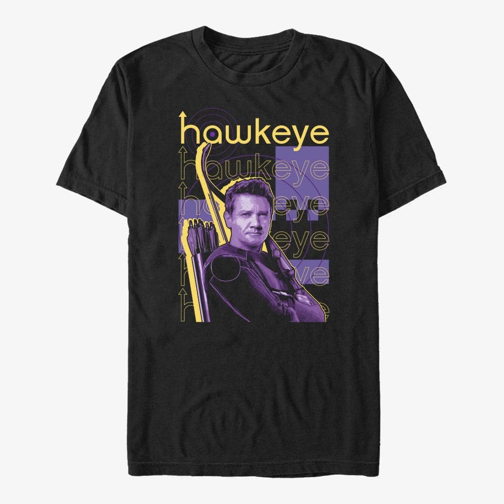 T-shirts Merch Marvel Hawkeye - Stacked Hawkeye Unisex T-Shirt Black