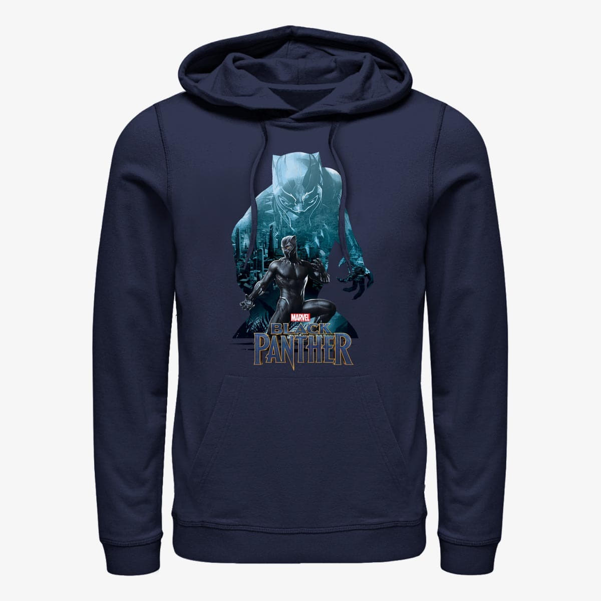 Sweatshirts Merch Marvel Avengers Classic - Blue Panther Unisex Hoodie Navy Blue