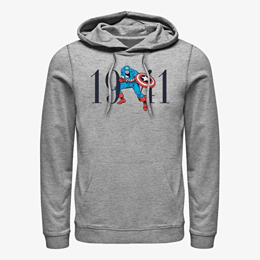 Pulóver Merch Marvel Avengers Classic - America Forty One Unisex Hoodie Heather Grey
