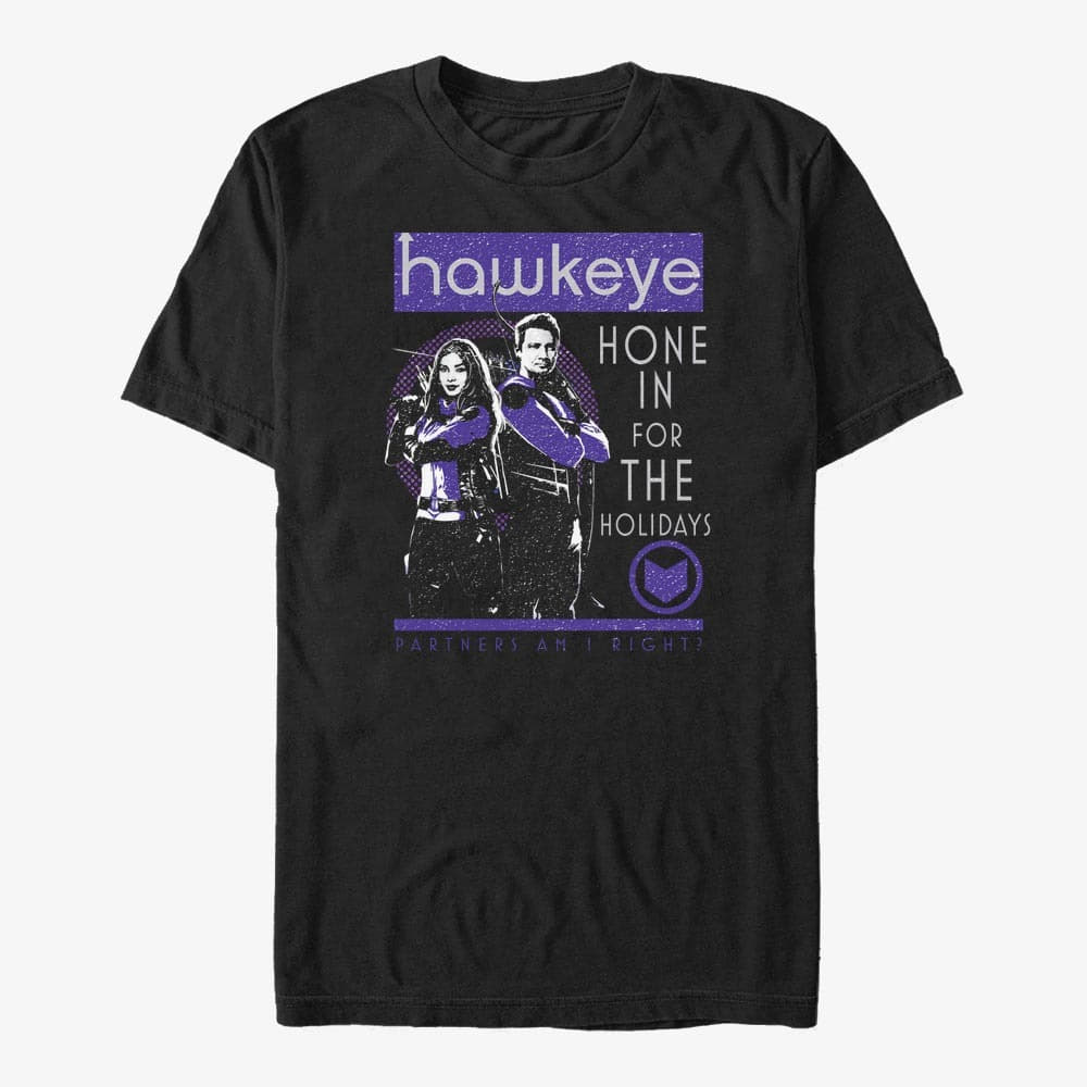 Pólók Merch Marvel Hawkeye - Poster Team Unisex T-Shirt Black