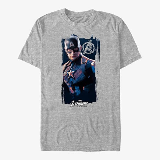 Marškinėliai Merch Marvel Avengers: Endgame - Cap Banner Unisex T-Shirt Heather Grey
