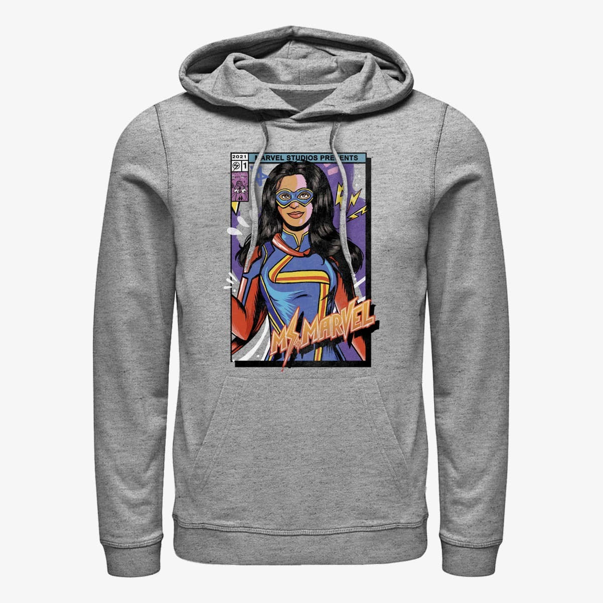 Pulóverek Merch Ms. Marvel - Ms Marvel Cover Unisex Hoodie Heather Grey