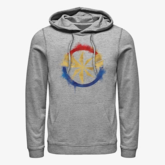 Merch Marvel Avengers: Endgame - Captain Marvel Spray Logo Unisex Hoodie Heather Grey
