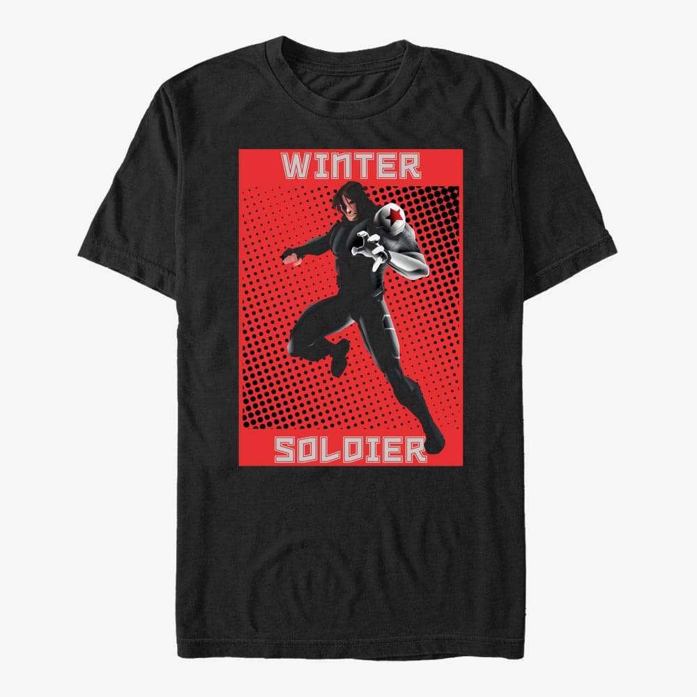 majice kratkih rukava Merch Marvel - Halftone Soldier Unisex T-Shirt Black