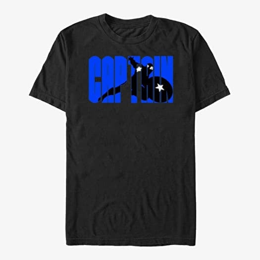 Marškinėliai Merch Marvel Avengers Classic - Captain Bock Letters Unisex T-Shirt Black