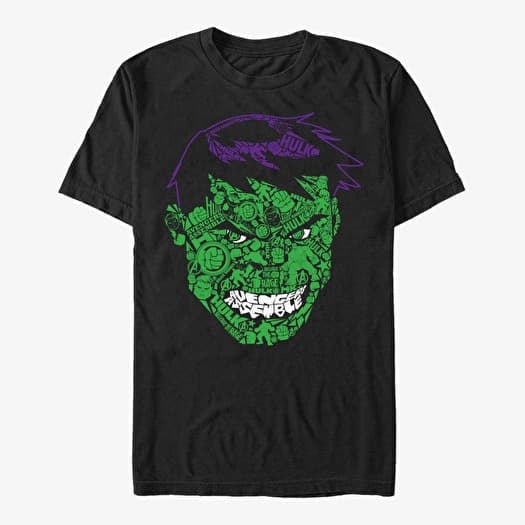 Merch Marvel Avengers Classic - HulkFace Icons Unisex T-Shirt Black