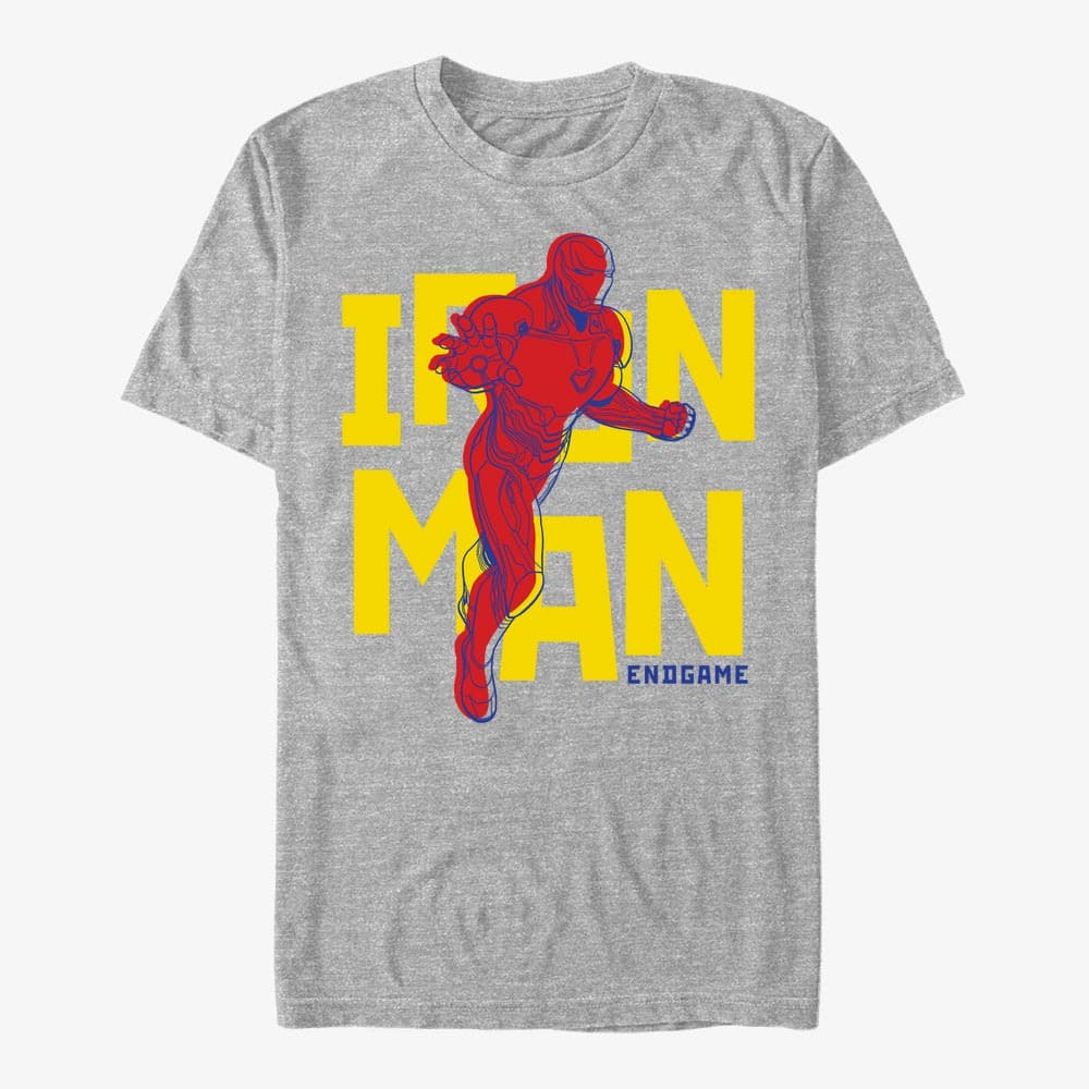T-shirts Merch Marvel Avengers: Endgame - Text Pop Iron Unisex T-Shirt Heather Grey