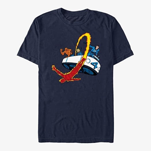T-shirt Merch Marvel Avengers Classic - Fantastic 4 Vehicle Unisex T-Shirt Navy Blue