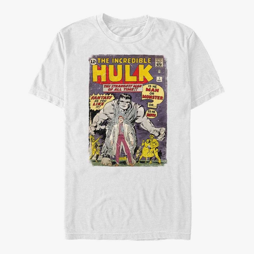 T-shirts Merch Marvel Avengers Classic - Hulk ComicCover Unisex T-Shirt White