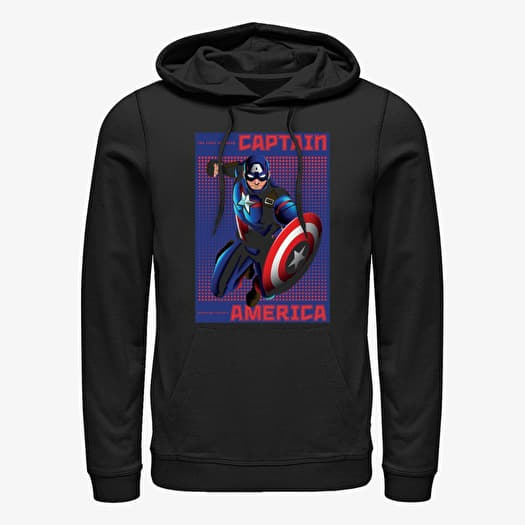 Sweatshirt Merch Marvel Avengers Classic - Halftone Cap Unisex Hoodie Black