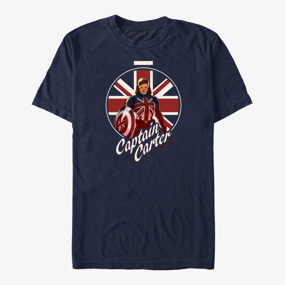 Koszulki Merch Marvel What If...? - British Carter Unisex T-Shirt Navy Blue