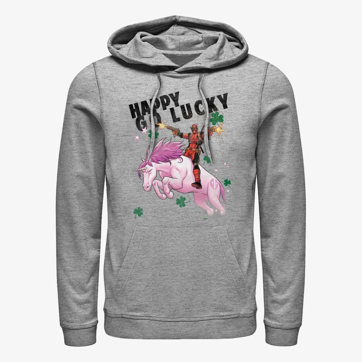 Hanorace Merch Marvel Deadpool - Charm Lucky Unisex Hoodie Heather Grey