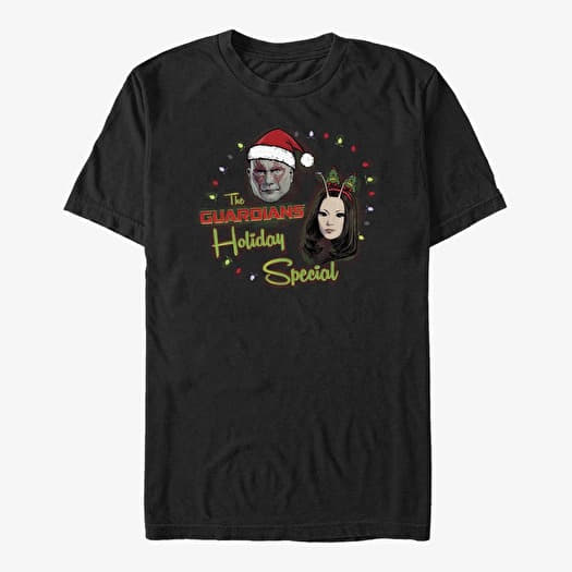 Tričko Merch Marvel The Guardians of the Galaxy Holiday Special - Halftone Badge Unisex T-Shirt Black