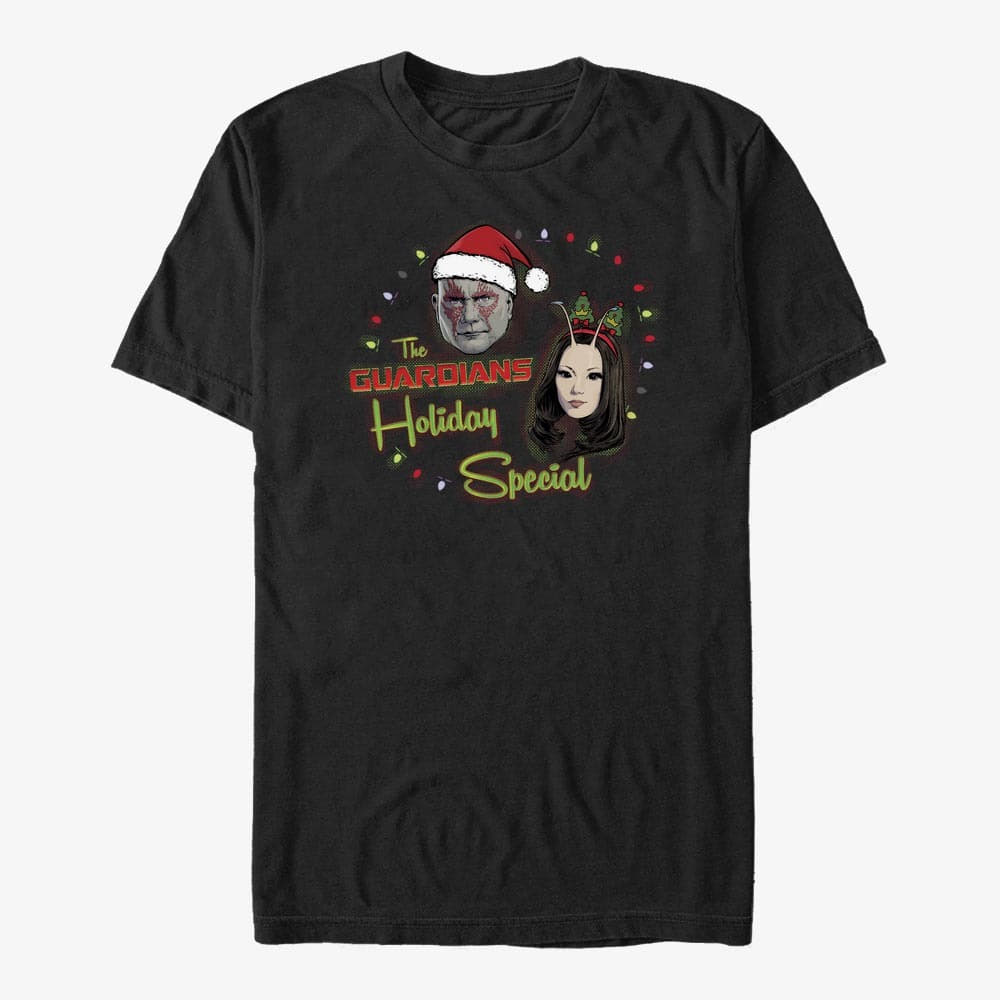 majice kratkih rukava Merch Marvel The Guardians of the Galaxy Holiday Special - Halftone Badge Unisex T-Shirt Black