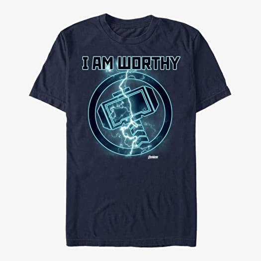 T-shirt Merch Marvel Avengers: Endgame - Worthy Icon Unisex T-Shirt Navy Blue