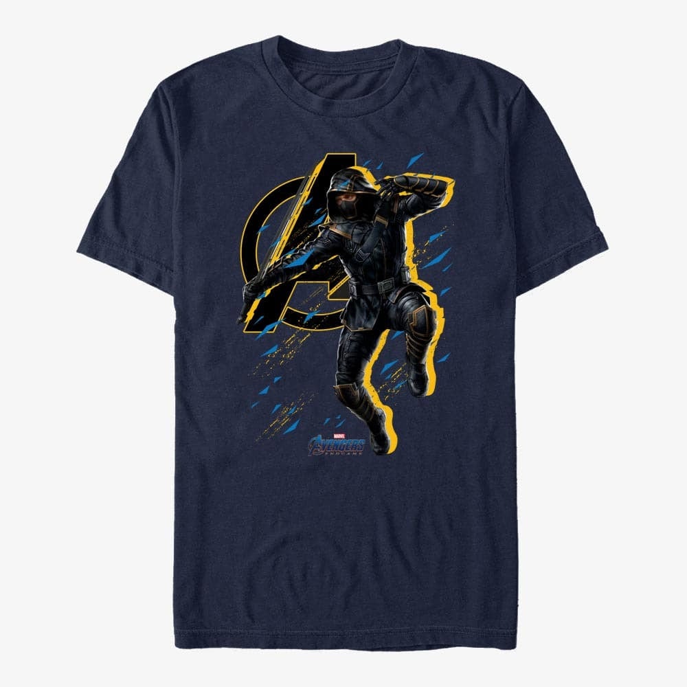 Trička Merch Marvel Avengers: Endgame - Ronin Splatter Unisex T-Shirt Navy Blue