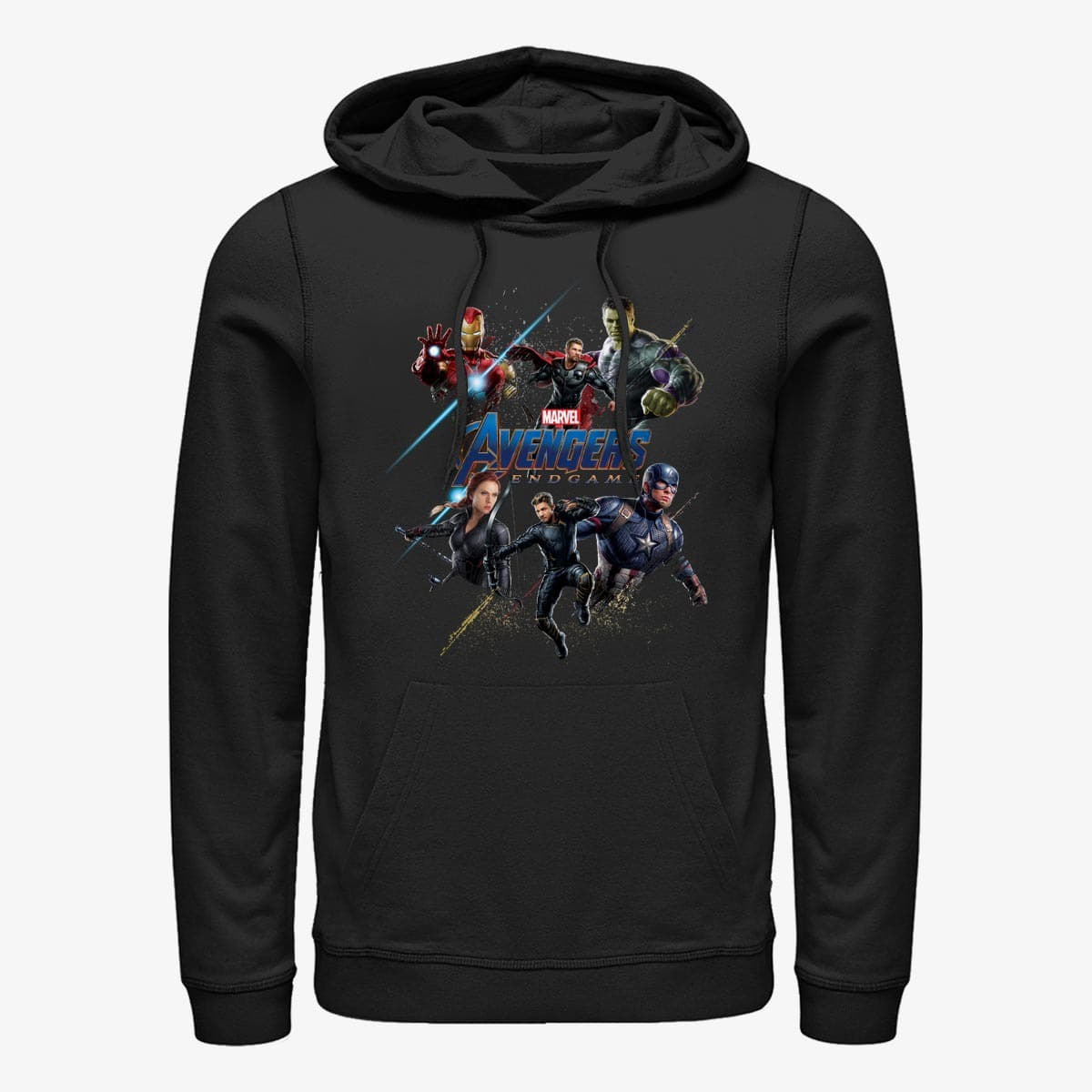 Sweatshirts Merch Marvel Avengers Endgame Heros Logo Unisex Hoodie Black Queens