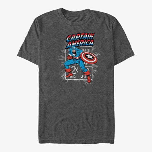 T-shirt Merch Marvel Avengers Classic - Captain Stamp Unisex T-Shirt Dark Heather Grey