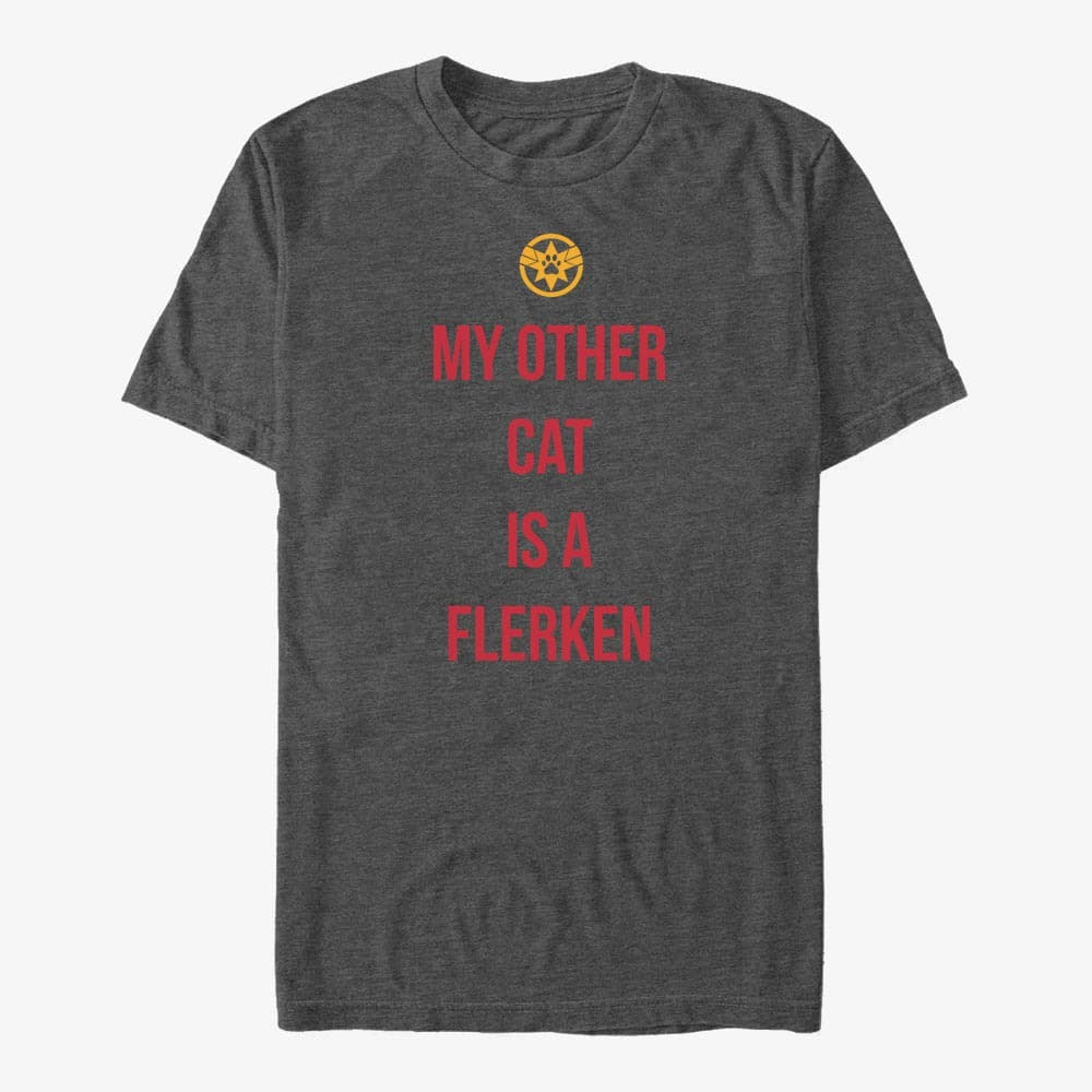 T-shirts Merch Captain Marvel: Movie - Other Cat Unisex T-Shirt Dark Heather Grey