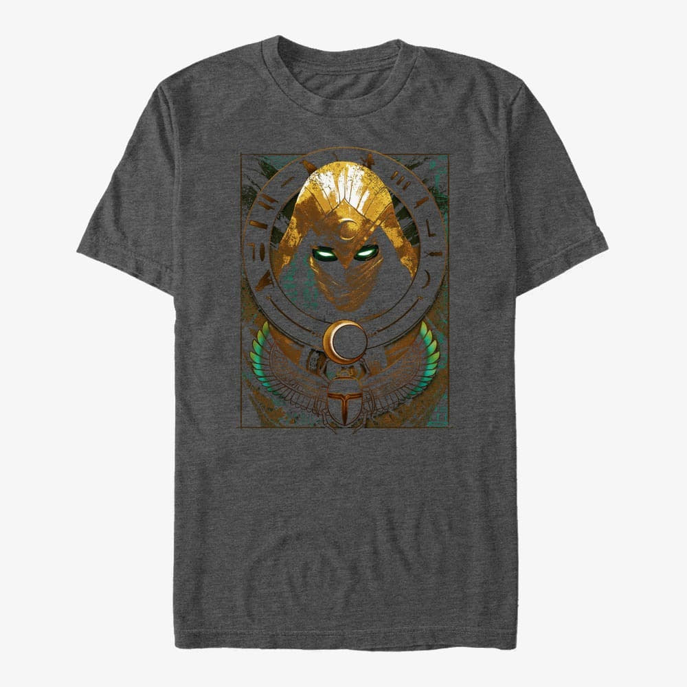 Marškinėliai Merch Marvel Moon Knight - SCARB MOON Unisex T-Shirt Dark Heather Grey