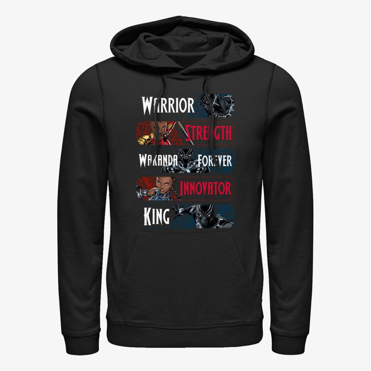 Hoodies and sweatshirts  Merch Marvel Avengers Classic - Wakanda Trio Unisex Hoodie Black