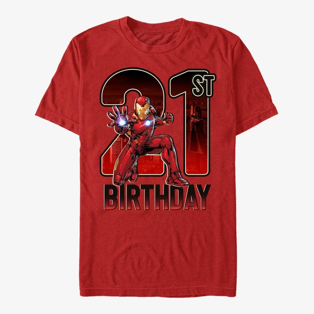 T-särgid Merch Marvel Avengers Classic - Ironman 21st Bday Unisex T-Shirt Red