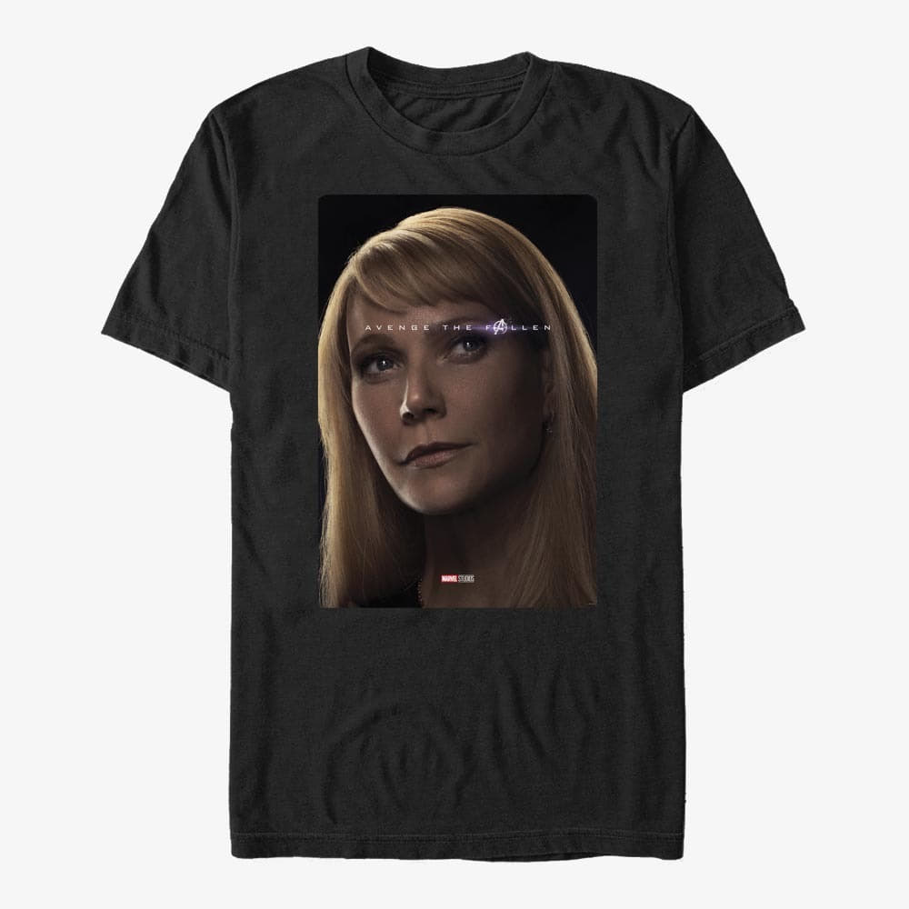 Trička Merch Marvel Avengers: Endgame - Potts Unisex T-Shirt Black