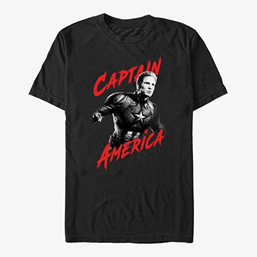 Marškinėliai Merch Marvel Avengers: Endgame - High Contrast America Unisex T-Shirt Black