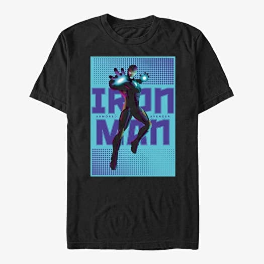 T-särk Merch Marvel Avengers Classic - Halftone Iron Man Unisex T-Shirt Black