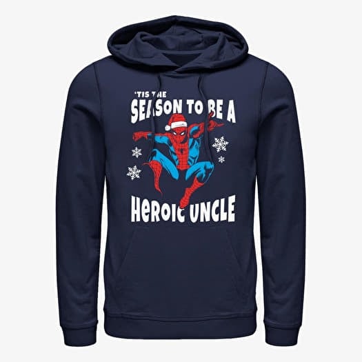 Džemperis Merch Marvel Spider-Man Classic - Heroic Uncle Unisex Hoodie Navy Blue
