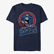 Merch Marvel Avengers Classic - CAPTAIN AMERICA THRIFTED Unisex T-Shirt Navy Blue