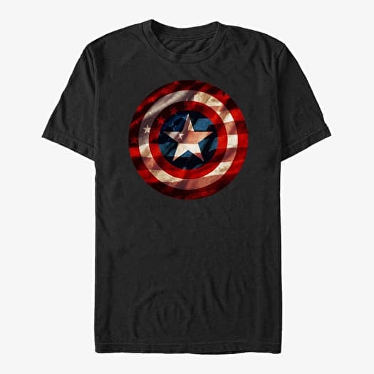 T-shirt Merch Marvel Avengers Classic - Flag Shield Unisex T-Shirt Black