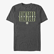 Merch Marvel Avengers - Strikethrough Text - GREEN INK Unisex T-Shirt Dark Heather Grey