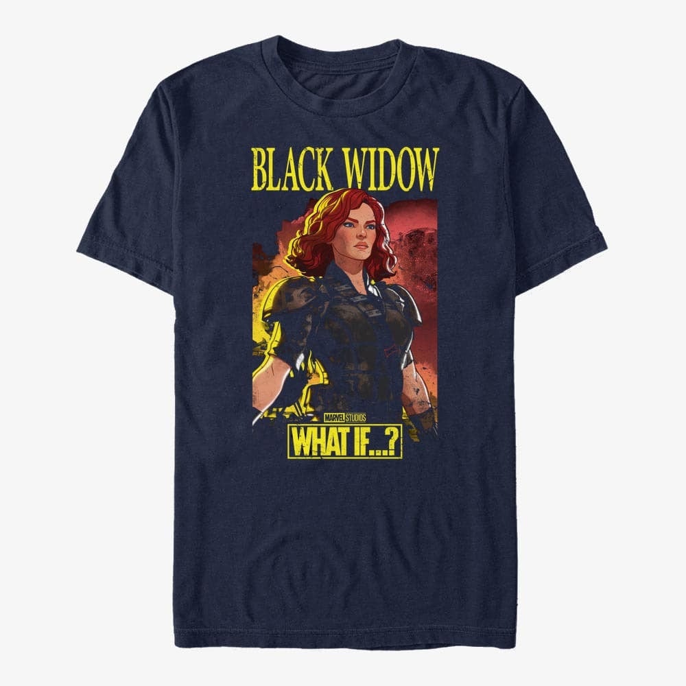 Majice T-shirt Merch Marvel What If...? - BlackWidow Grunge Unisex T-Shirt Navy Blue