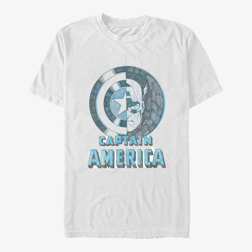 Magliette Merch Marvel - Shield Face Unisex T-Shirt White