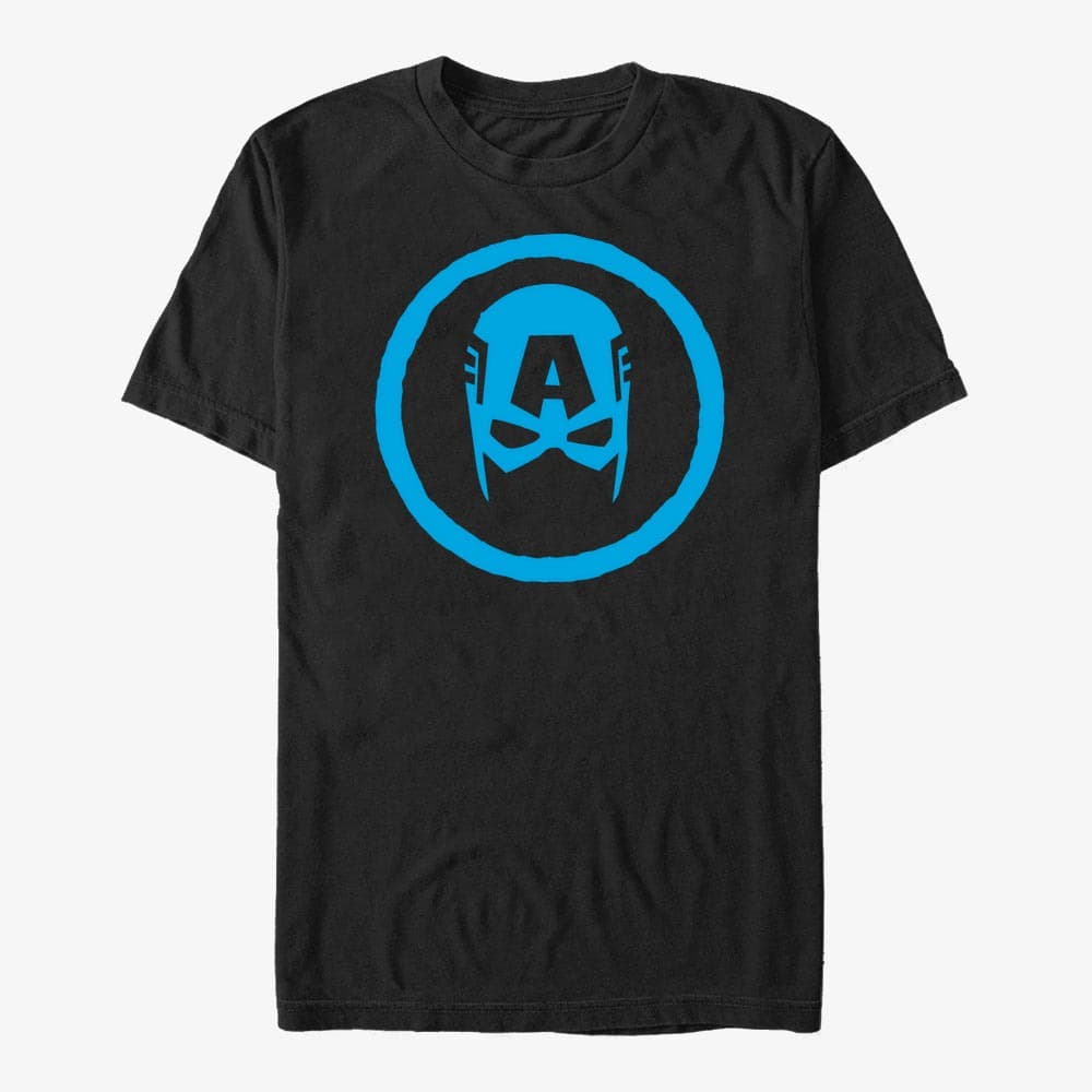 Trička Merch Marvel Avengers Classic - Cap Mask Unisex T-Shirt Black